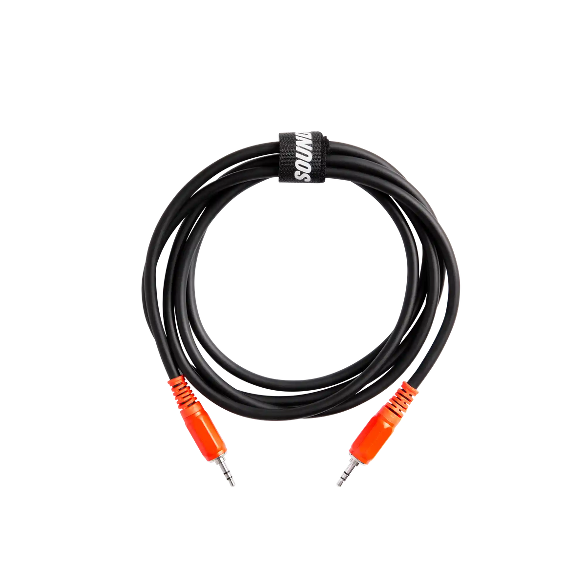 AUX Cable with SOUNDBOKS branded colors rolled up