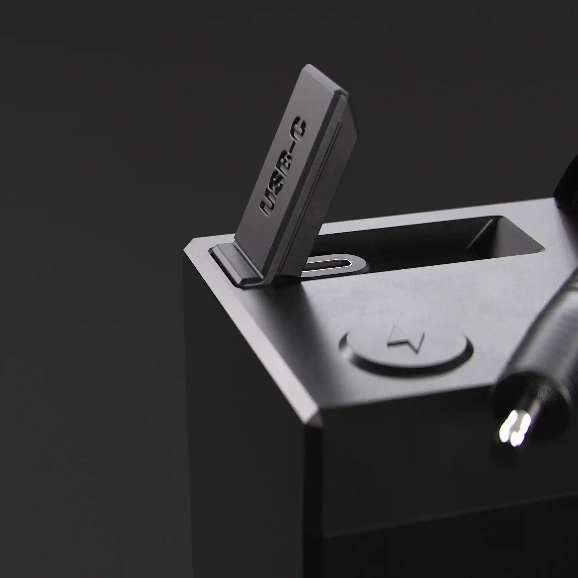 Close-up of the USB-C plug on The Battery